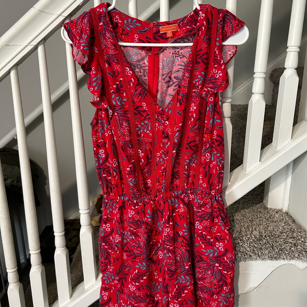 Red Floral Women's romper